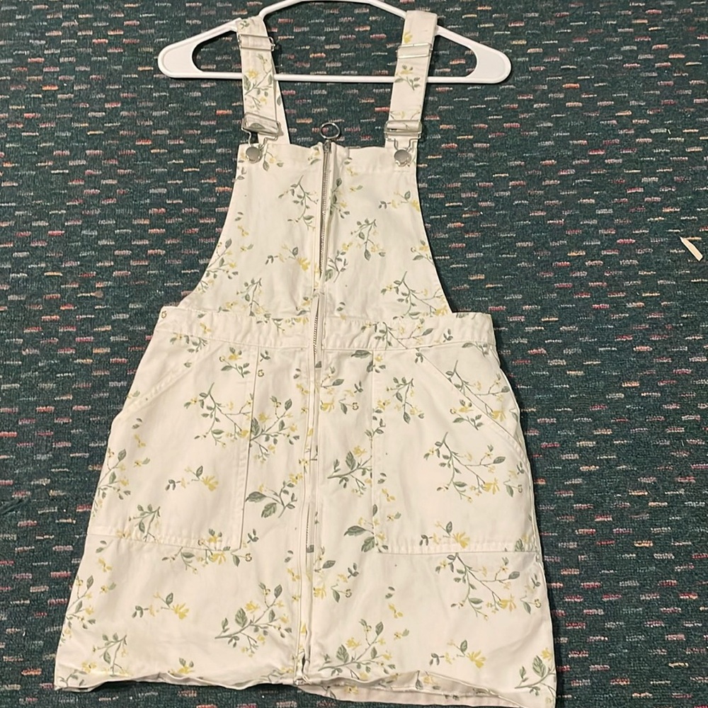 Forever 21 Jean flower overall dress